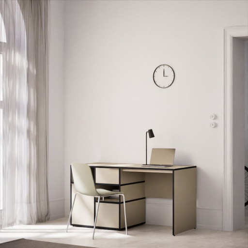 Tylko Desk in Midnight Blue with Doors and Drawer