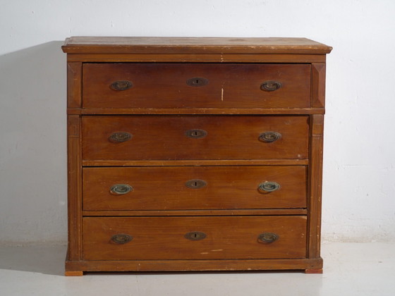 Antique Central European four-drawer chest of drawers – Central Europe, circa 1910 – Wood, Brass, Rustic (photo 32 of 40)