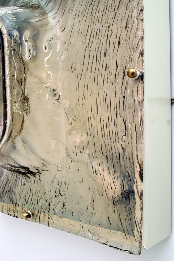 Image 1 of Vier Toni Zuccheri Mid Century Moderne Murano glazen wandlampen voor Venini, 1960