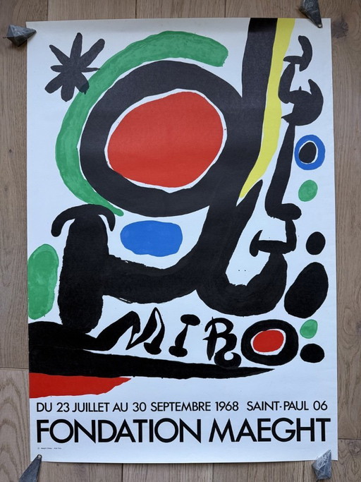 Vintage Mirò Ausstellungsplakat der Galerie Maeght, Offset und Lithografie, 1968