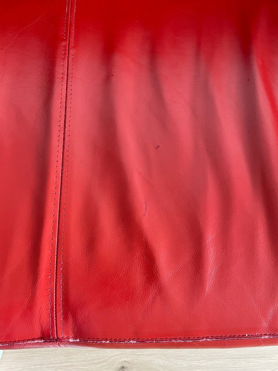 Image 1 of Design rode leren bank GELDERLAND 4800 designer Henk Vos