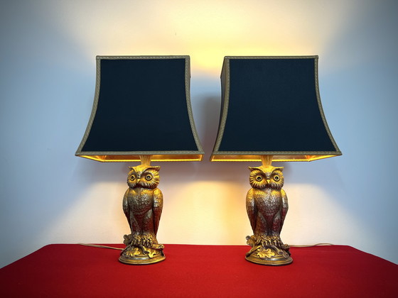 Image 1 of 2x Loevsky & Loevsky - Azienda di fusioni in metallo bianco - Gufo in bronzo