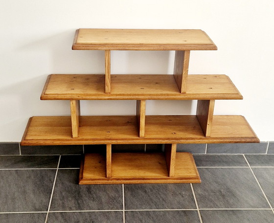 Image 1 of Lage plank in brutalistische stijl - massief eiken - jaren 1940