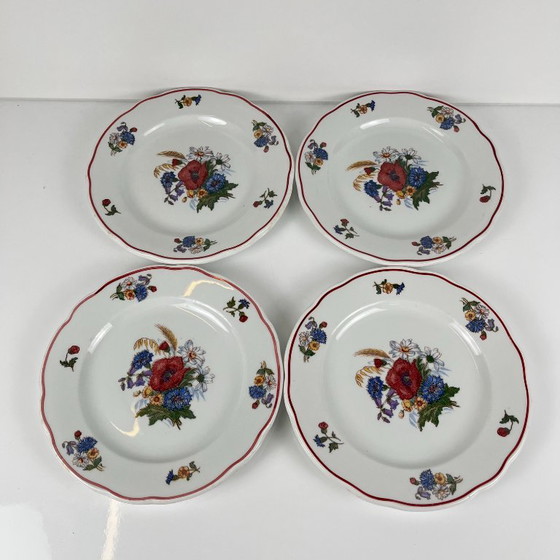 Set de 4 Assiettes à Dessert "Agreste", Sarreguemines, Fin XXe, Pyroblan – Vaisselle, Porcelain (photo 7 of 8)
