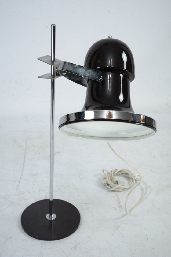 Vintage Italian Mid-Century Modern Adjustable Desk Lamp, 1960s, Table lamps, Chrome, Silver (photo 7 of 12)