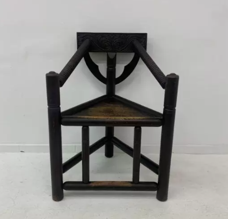 Zweedse Munk driepoot fauteuil in massief eiken , jaren 1960