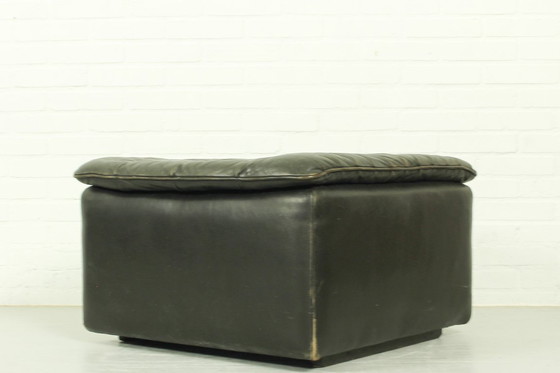 Image 1 of De Sede DS-11 Modular Lounge Set – Black Leather, 1970s Swiss Design