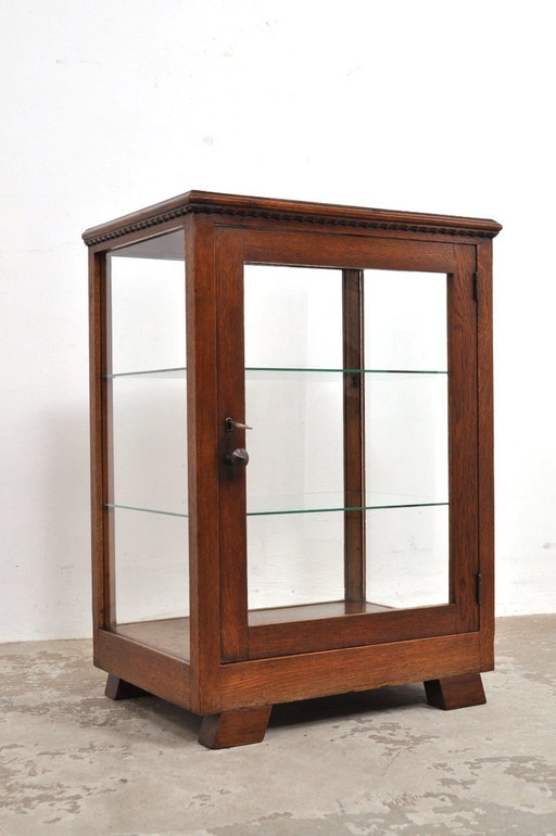 Art deco display case in oak, 1920s