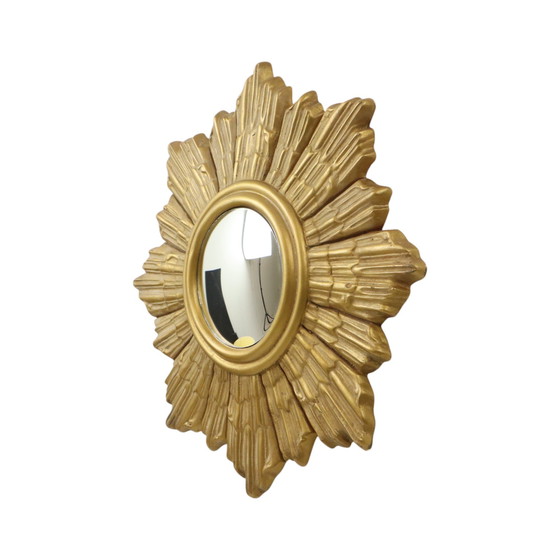 Image 1 of Golden Sunburst Plaster Sunburst Mirror