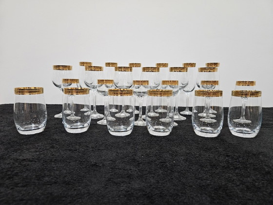 Bicchieri in cristallo dorato vintage, set da 24 – Bicchieri e caraffe, Crystal (photo 4 of 13)