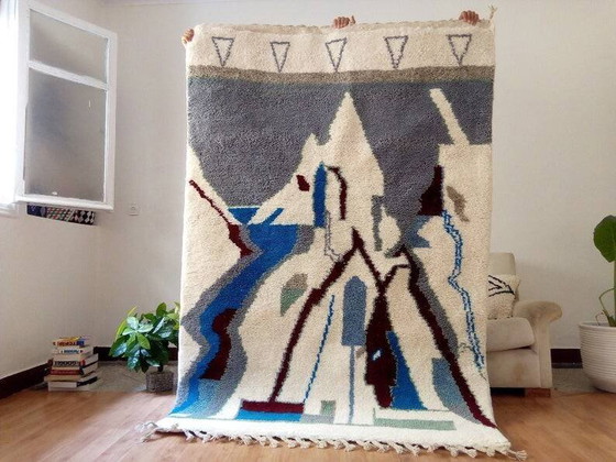 Handwoven Moroccan rug - handmade Berber Moroccan rug - colourful rug - 225x148 – Rugs & carpets, Wool, Cotton (photo 2 of 9)