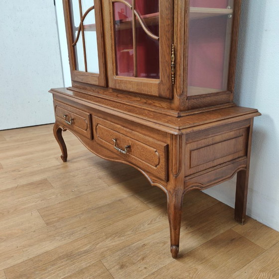 Image 1 of Vintage Queen Ann kast vitrinekast buffetkast servieskast