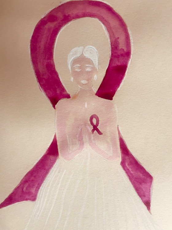 Quadro Firmato Ritratto Femminile Creazione per Ottobre Rosa « Prier » – F. Vauthier, Arte, Paper (photo 4 of 9)