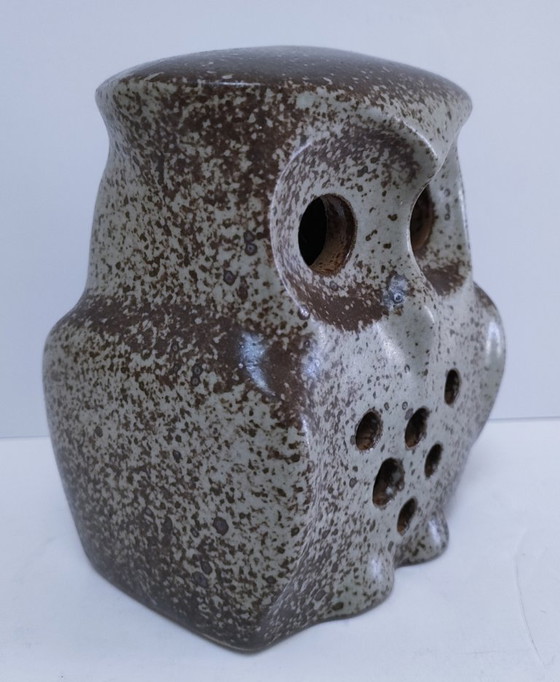 Image 1 of bougeoir chouette grès vintage