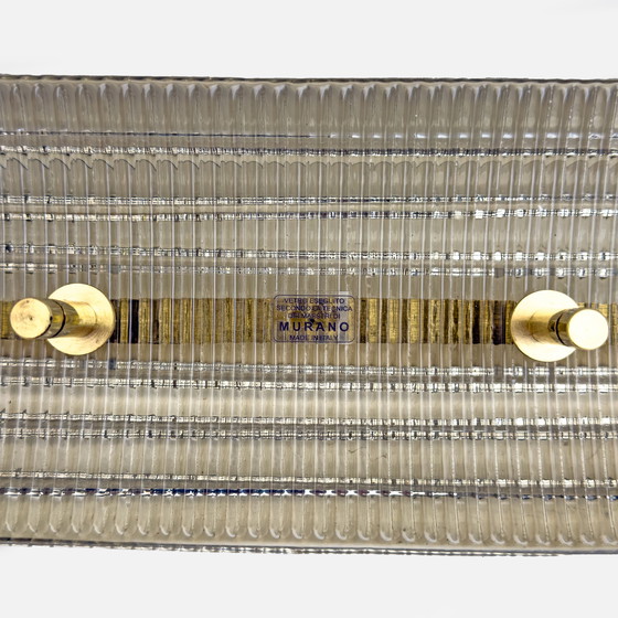 Image 1 of Coppia di grandi applique moderne in vetro di Murano e ottone italiane