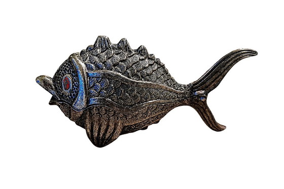 Image 1 of MCM Metal Fish Box, originariamente un posacenere