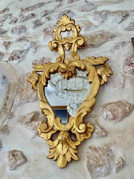 Image 1 of Pair of Louis XV style wooden mirrors, Spain 1950s