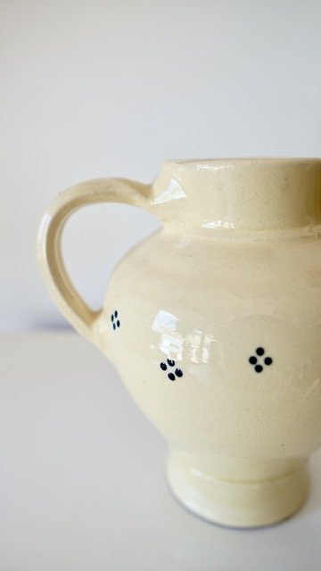 Image 1 of Rustic vintage ceramic jug - Butter yellow