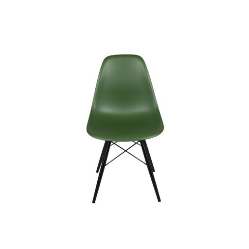 Vitra Eames Plastic Side Chair, esdoorn zwart/groen