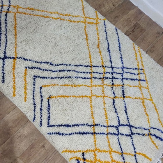 Image 1 of Handmade Moroccan Berber Rug – Modern Geometric Wool Carpet (250 × 150 cm)