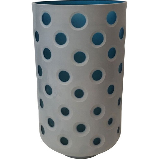 Vintage-Glasüberfangvase 1970