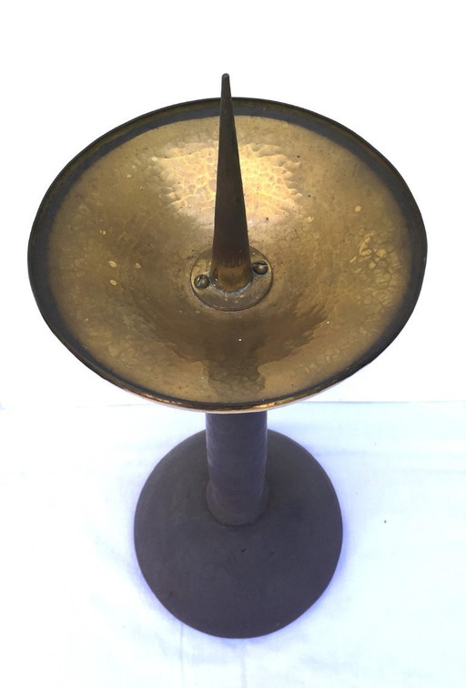Brass candlestick, unique, wrought iron - hammered, 1940-44