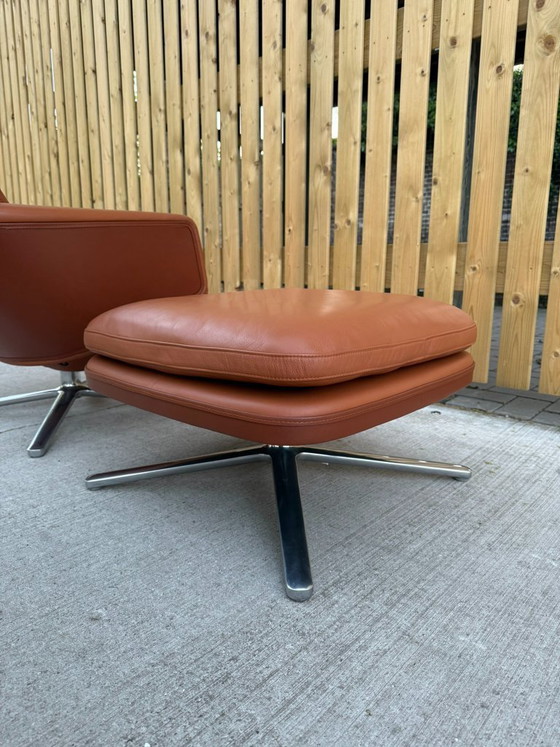 Image 1 of Vitra Grand Relax armchair with ottoman in cognac leather