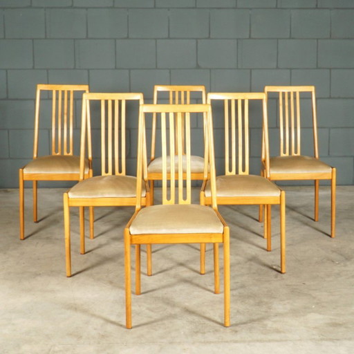Juego de 6 sillas de comedor – Lübke – década de 1970 – interlübke, eetkamerstoelen, Textile, Vintage