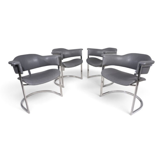 Set van 4 eetkamerstoelen van Vittorio Introini voor Mario Sabot, 1970 – Leather (photo 11 of 19)