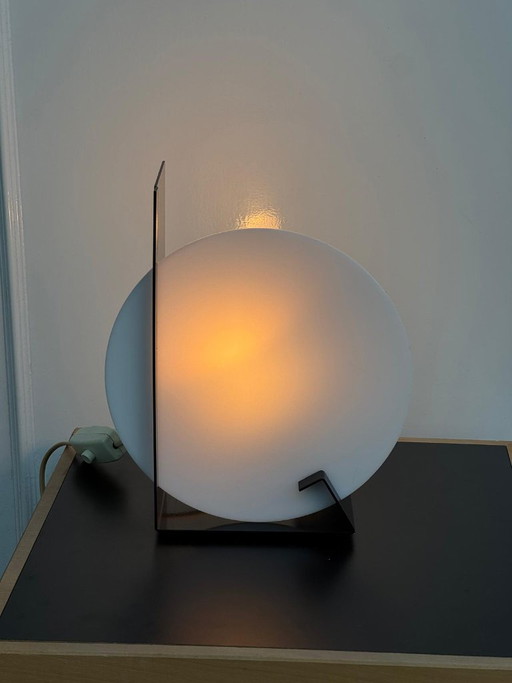 Lampe de table vintage Moon de Dijkstra, années 1970 – tafellampen, Glass, Metal