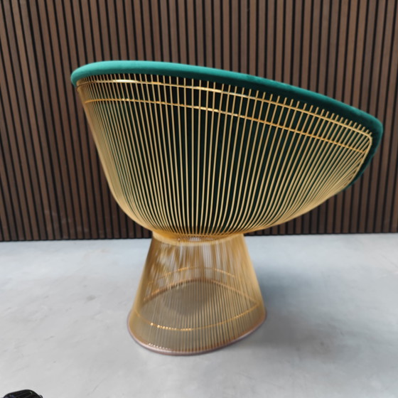Image 1 of Fauteuil Knoll Platner - Velours vert
