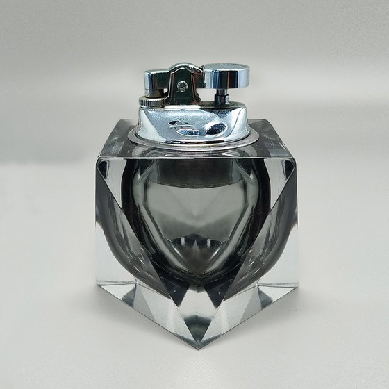 Image 1 of Briquet de table exceptionnel des années 1960 en verre Sommerso de Murano, signé Flavio Poli pour Seguso