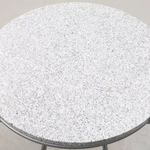 Table basse ronde en granite et métal 1960 Allemagne