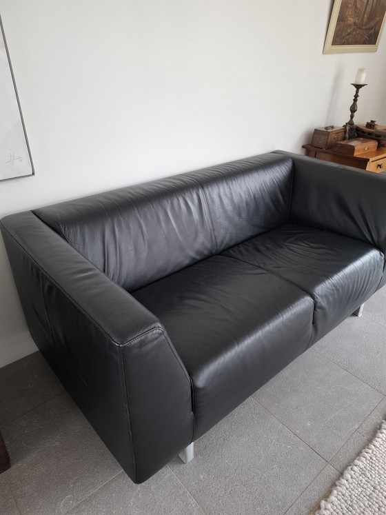 Image 1 of Schwarze Leder-Zweisitzerbank