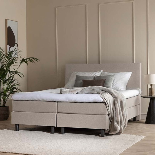 Boxspring 160x200 cream complete incl topper