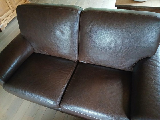 Burov French Design 2-seater and 3-seater set – Sofas, Leather, Wood (photo 5 of 12)