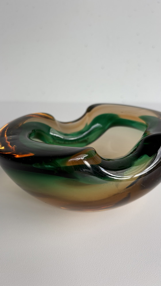 Vintage Murano Glass Geode Jewelry Bowl / Ashtray Sommerso - Flavio Poli Design (photo 7 of 14)