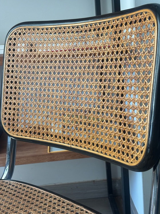 Breuer B32 Édition Thonet 1983 – Chaises de salle à manger, Metal, Rattan (photo 6 of 8)