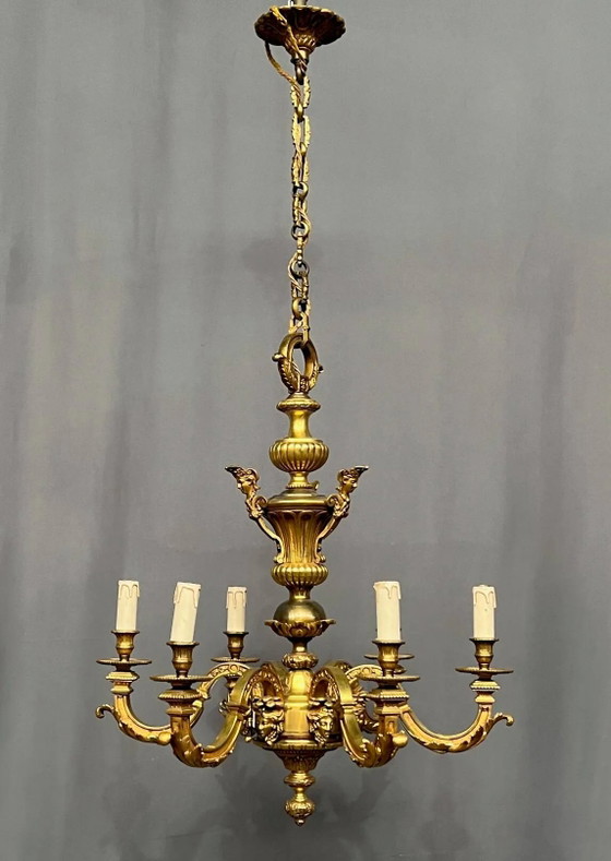 Mazarin-kroonluchter. Massief brons. – Bronze (photo 8 of 8)