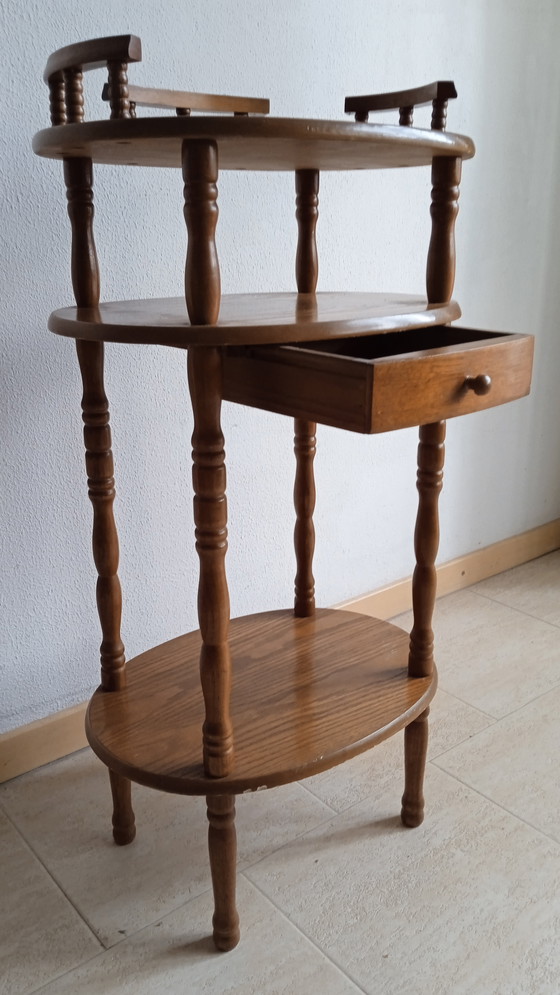 Image 1 of Classic Plant Table, Side Table with Drawer