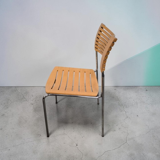 Designstoel, eetkamerstoel, Fritz Hansen Runner Kasper Salto – Eetkamerstoelen, Chrome, Wood (photo 3 of 13)