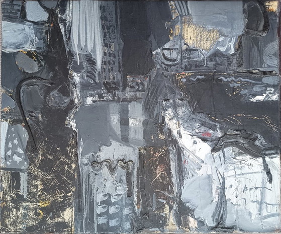 CLAUDIO SCHEFFER – Olio e Collage su Tela – Opera Originale – 50 x 60 cm – Incorniciata. – Dipinti e disegni (photo 2 of 7)