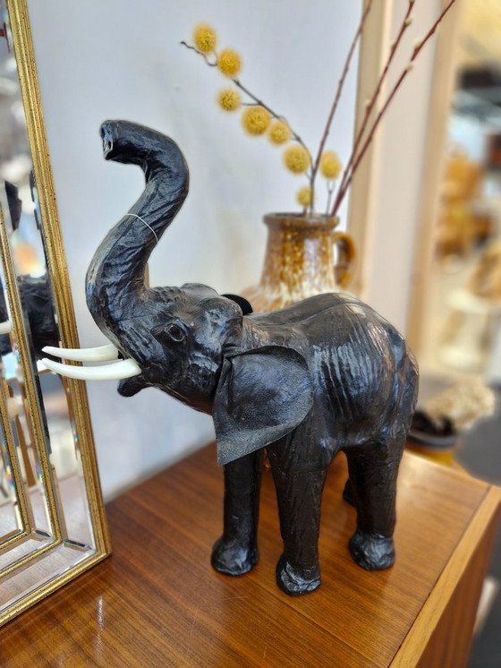Image 1 of Vintage leather elephant 70s