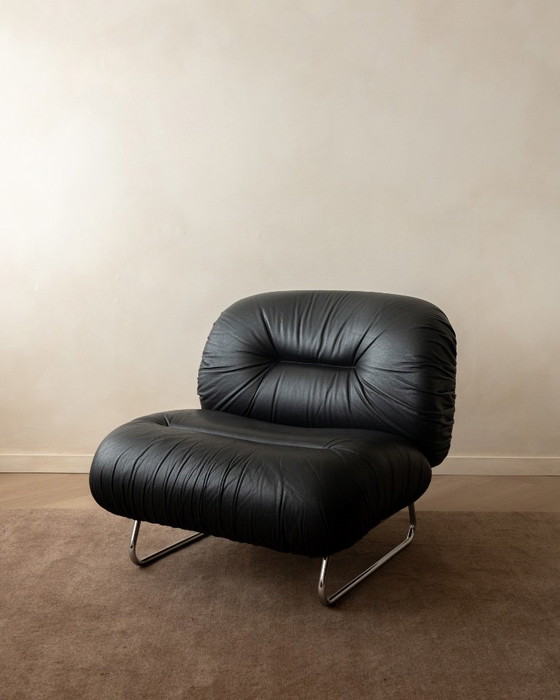 Italian Leather And Chrome Lounge Chairs, 1980s, Set Of 3 – Armchairs (photo 11 of 23)