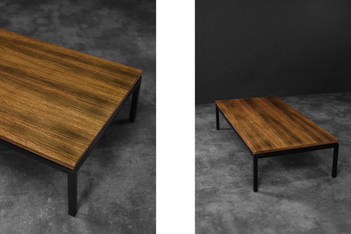 Tavolino basso da caffè in teak marrone, stile danese moderno di metà secolo, anni '60