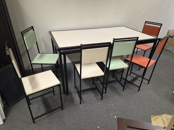 Metz & Co Stil Tisch – Esszimmergarnitur, Metal, Wood (photo 9 of 10)