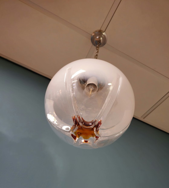 Image 1 of Vintage Murano Mazzega Suspension Lampe Plafond Italie