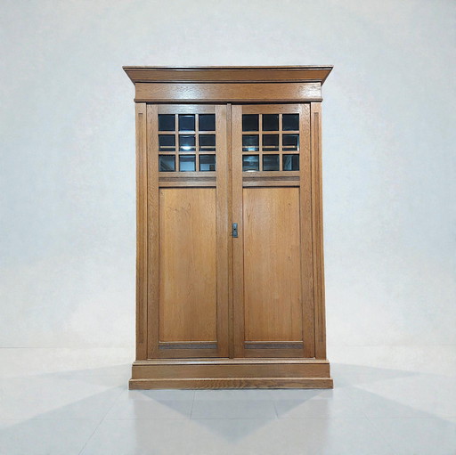 Antiker Art-Deco-Schrank, Amsterdamer Schulschrank