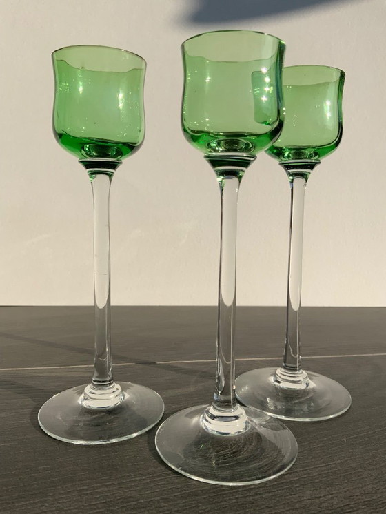 Image 1 of Juego de 3 copas de licor Art Nouveau - Bakalowits & Söhne - Meyr's Neffe - Viena c. 1902​
