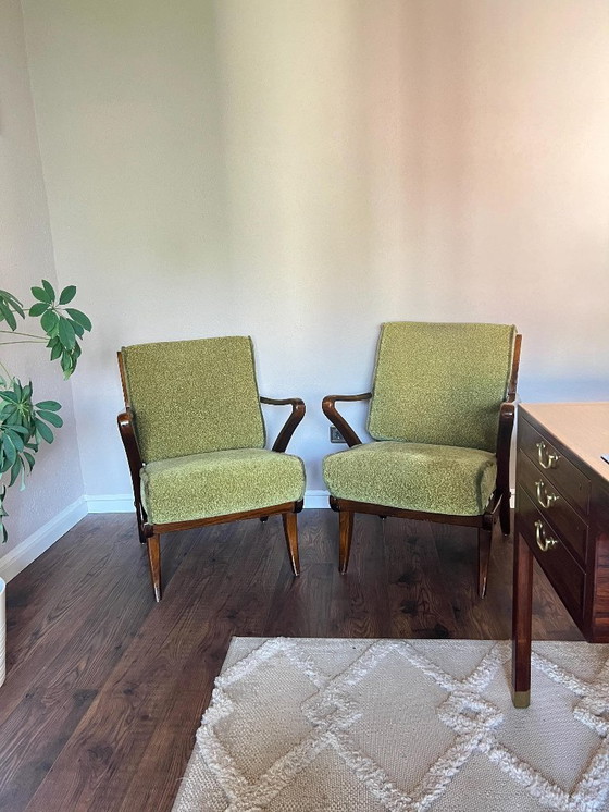 Image 1 of 2x Original Mid Century Easy Chairs. Bugholzsessel aus den 1940er Jahren von Guglielmo Ulrich für C.W.K. Möbel gefertigt.